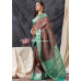 Digital Printed Silk Linen Saree With Banarasi Border (KR1410)