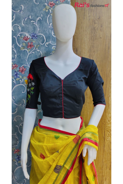 Embroidery Worked Butter Silk Designer Blouse (KRBL1582)