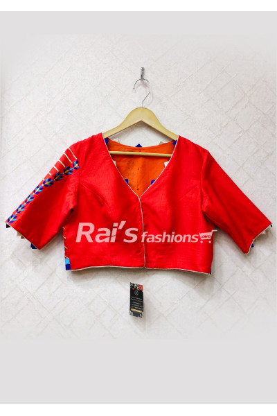 Royal Silk Material With One Side Embroidery Work Designer Blouse (RAD02)