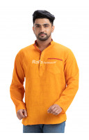 Orange Self Weaving Men Short Kurta (NS44)