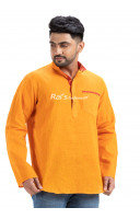 Orange Self Weaving Men Short Kurta (NS44)