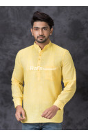 Lemon Yellow Short Kurta For Men (KR1271)