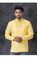 Lemon Yellow Short Kurta For Men (KR1271)