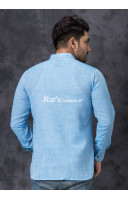 Sky Blue Short Kurta For Men (KR1273)