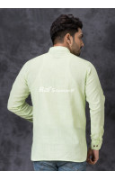 Lime Green Short Kurta For Men (KR1274)
