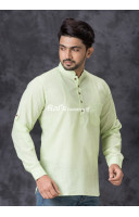Lime Green Short Kurta For Men (KR1274)