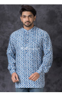 All Over Printed Cotton Silk Short Kurta (KR1297)