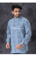 All Over Printed Cotton Silk Short Kurta (KR1297)